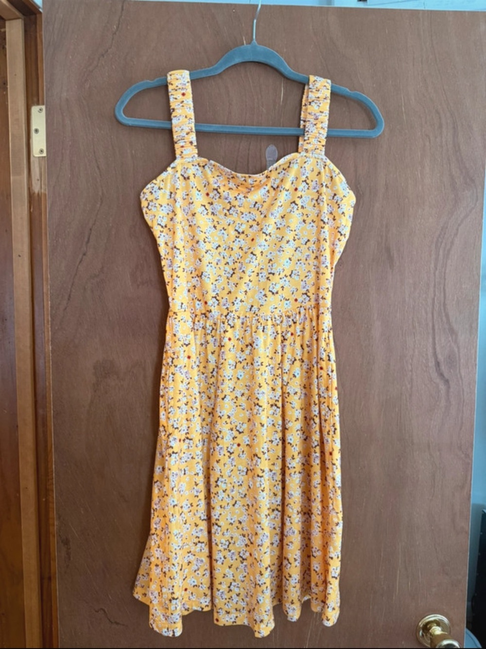Sunshine Floral Midi Dress with Wide Straps